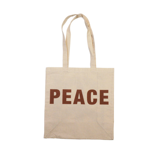 Brown Peace Sign Bold Tote